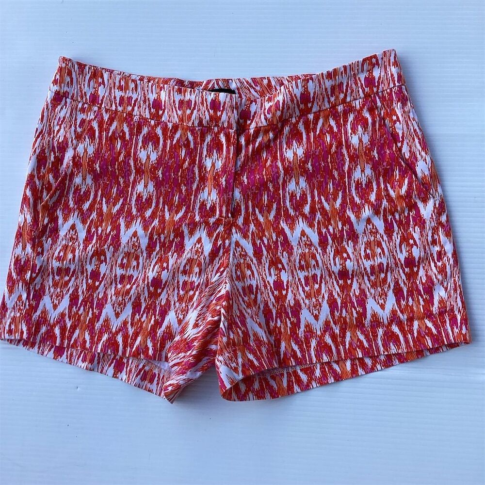 Willi Smith Women's‎ Size 10 Orange Geometric Print Chino Shorts